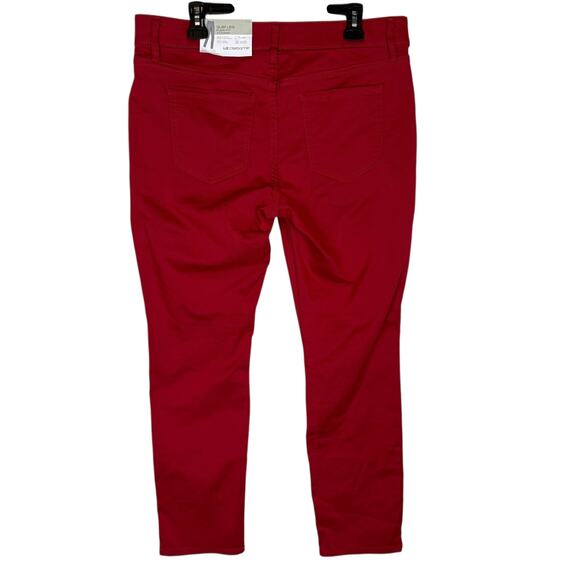 Liz Claiborne Jeans Womens 14 Red Denim Flex-Fit Classic Slim Skinny Leg Zip Fly - Picture 2 of 13